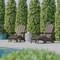 Flash Furniture Newport Adirondack Chair w/Cup Holder and Pull Out Ottoman, All-Weather HDPE, Brown, 2PK 2-LE-HMP-1044-110-BR-GG - alternate 7